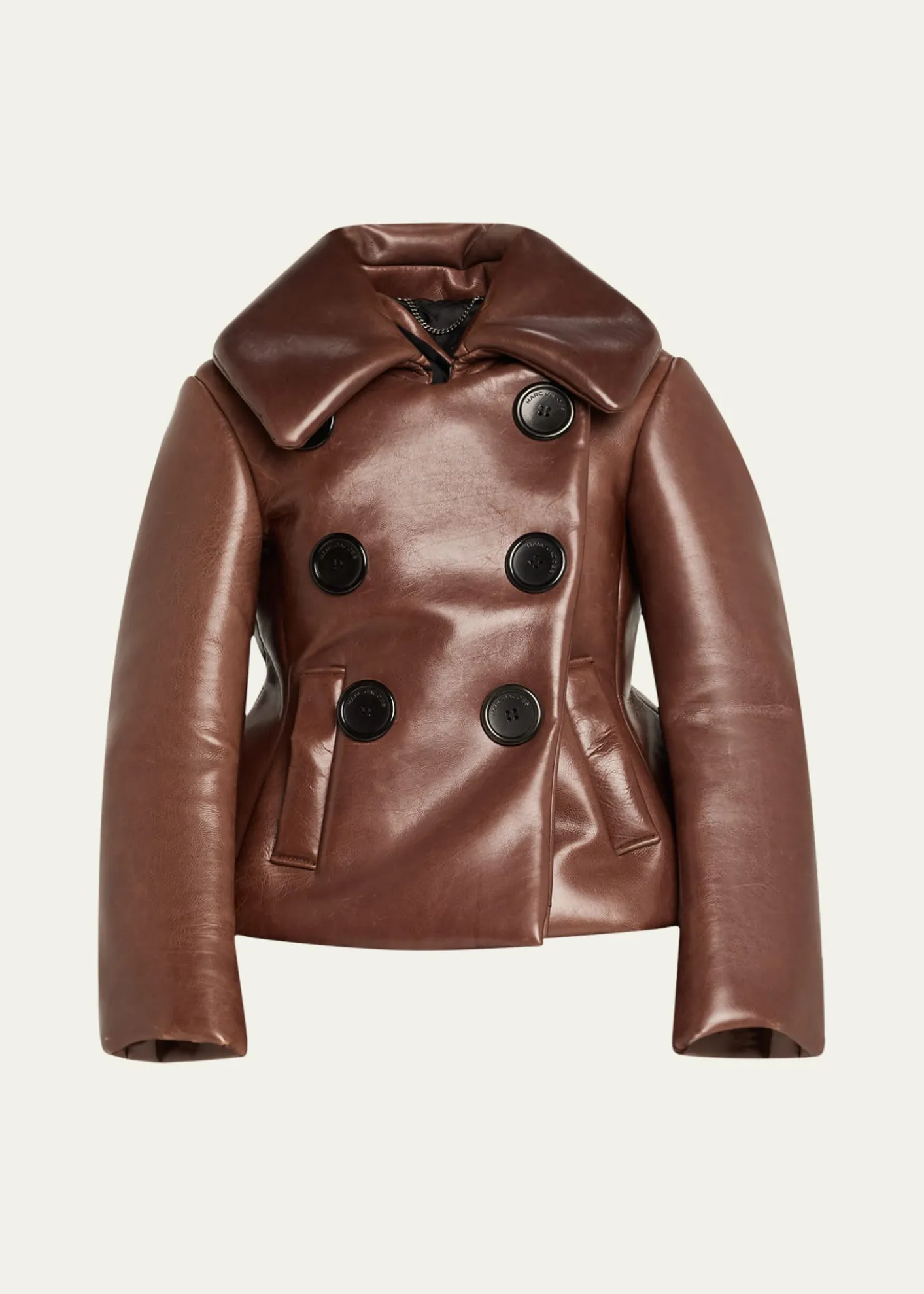 Marc Jacobs RunwayShrunken Leather Double-Breasted Jacket