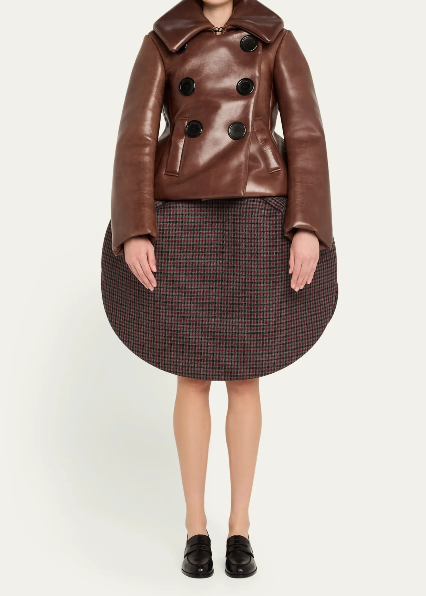 Marc Jacobs RunwayShrunken Leather Double-Breasted Jacket