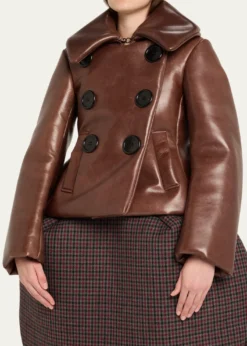 Marc Jacobs RunwayShrunken Leather Double-Breasted Jacket