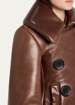 Marc Jacobs RunwayShrunken Leather Double-Breasted Jacket