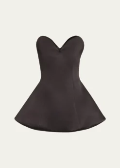 Marc Jacobs RunwayStrapless Satin Sculptural Mini Flared Dress