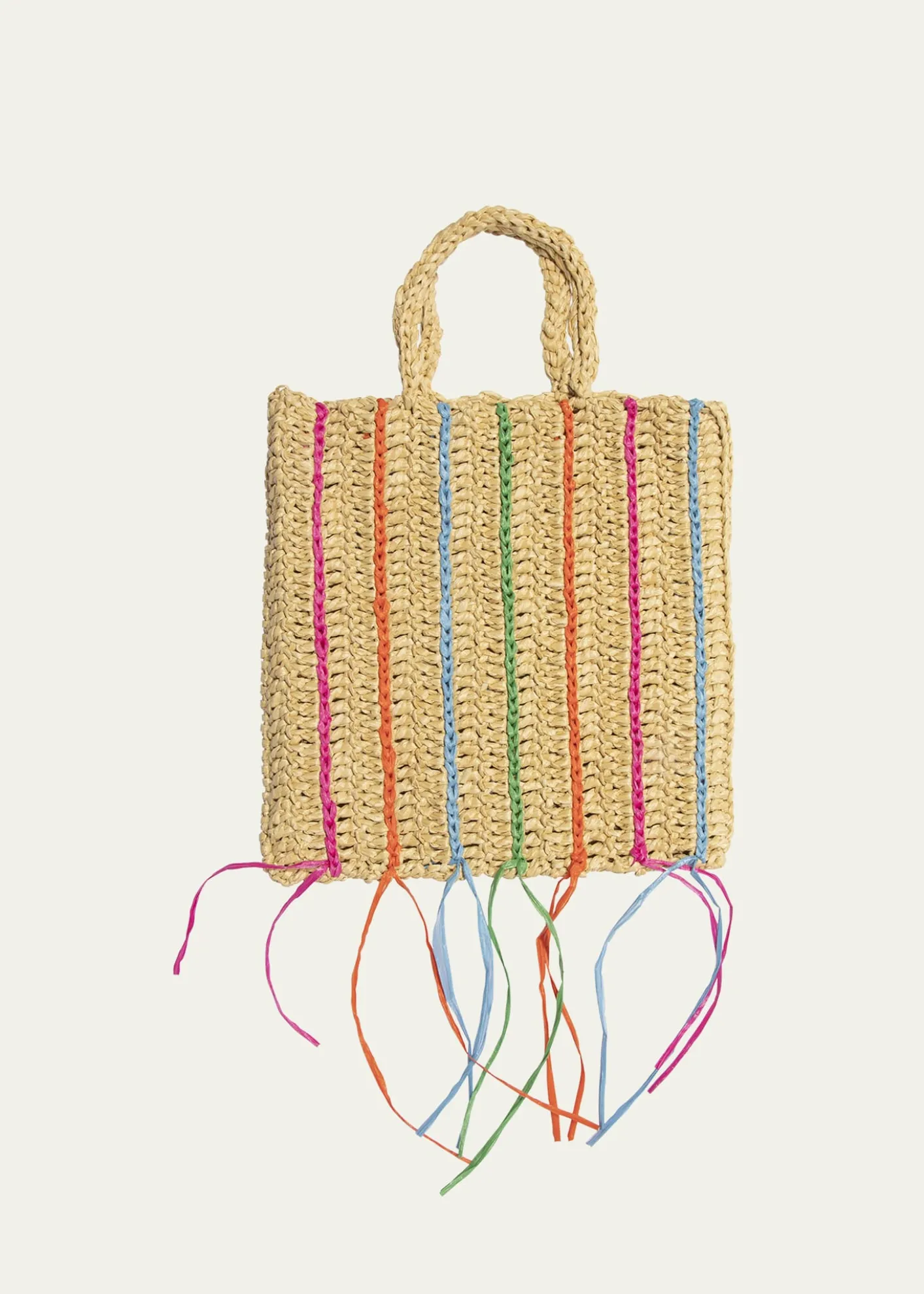 Maria La RosaMargherita Striped Fringe Tote Bag