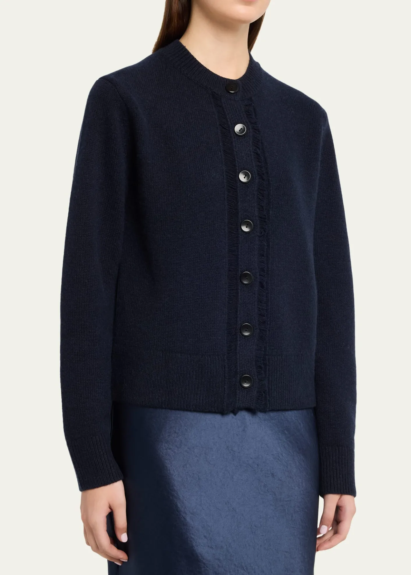 MARIA MCMANUSCashmere and Cotton Ladder Stitch-Trim Cardigan