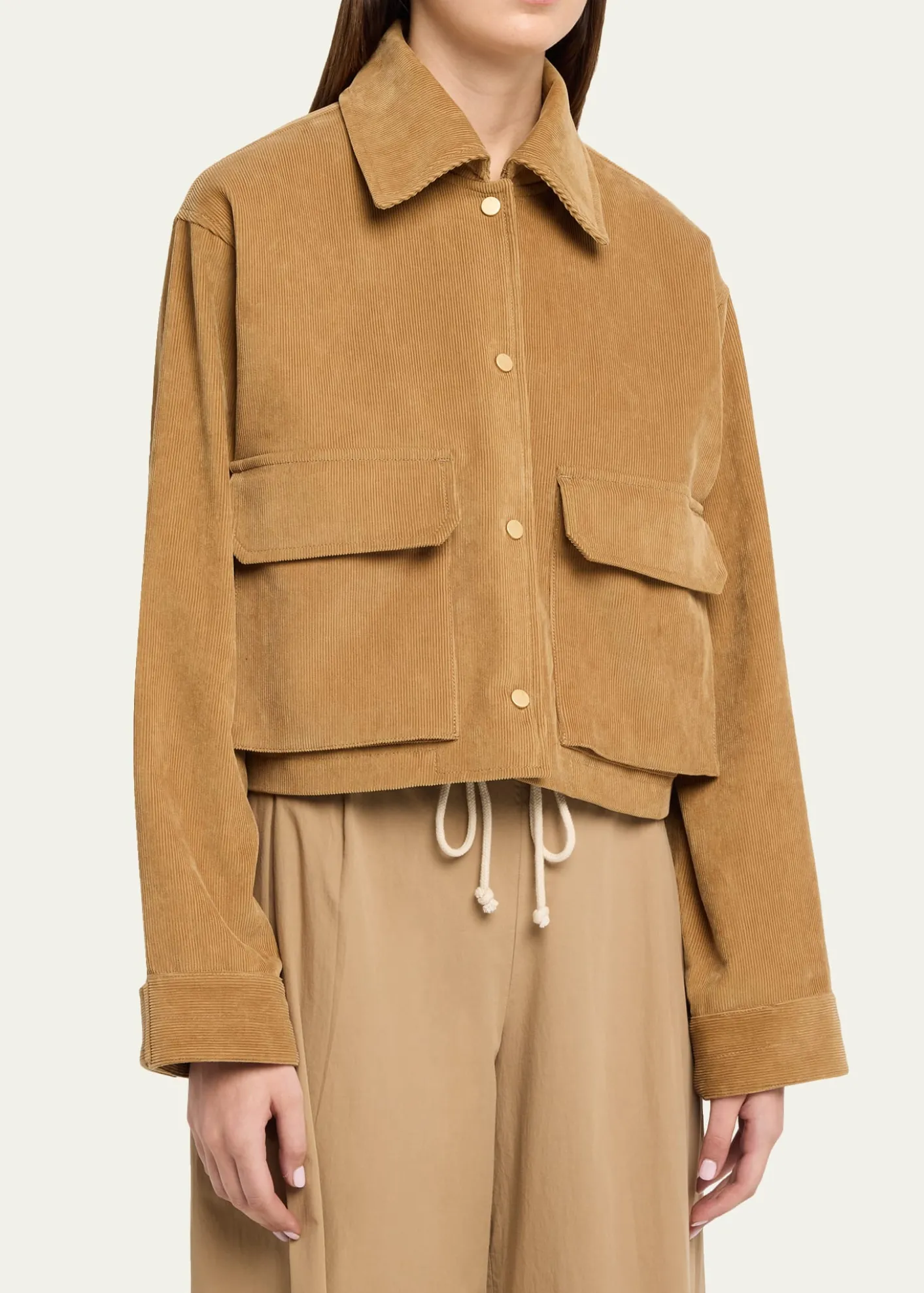 MARIA MCMANUSCorduroy Cropped A-Line Jacket