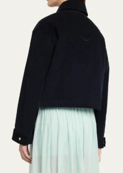MARIA MCMANUSCropped Snap-Front Velvet Jacket