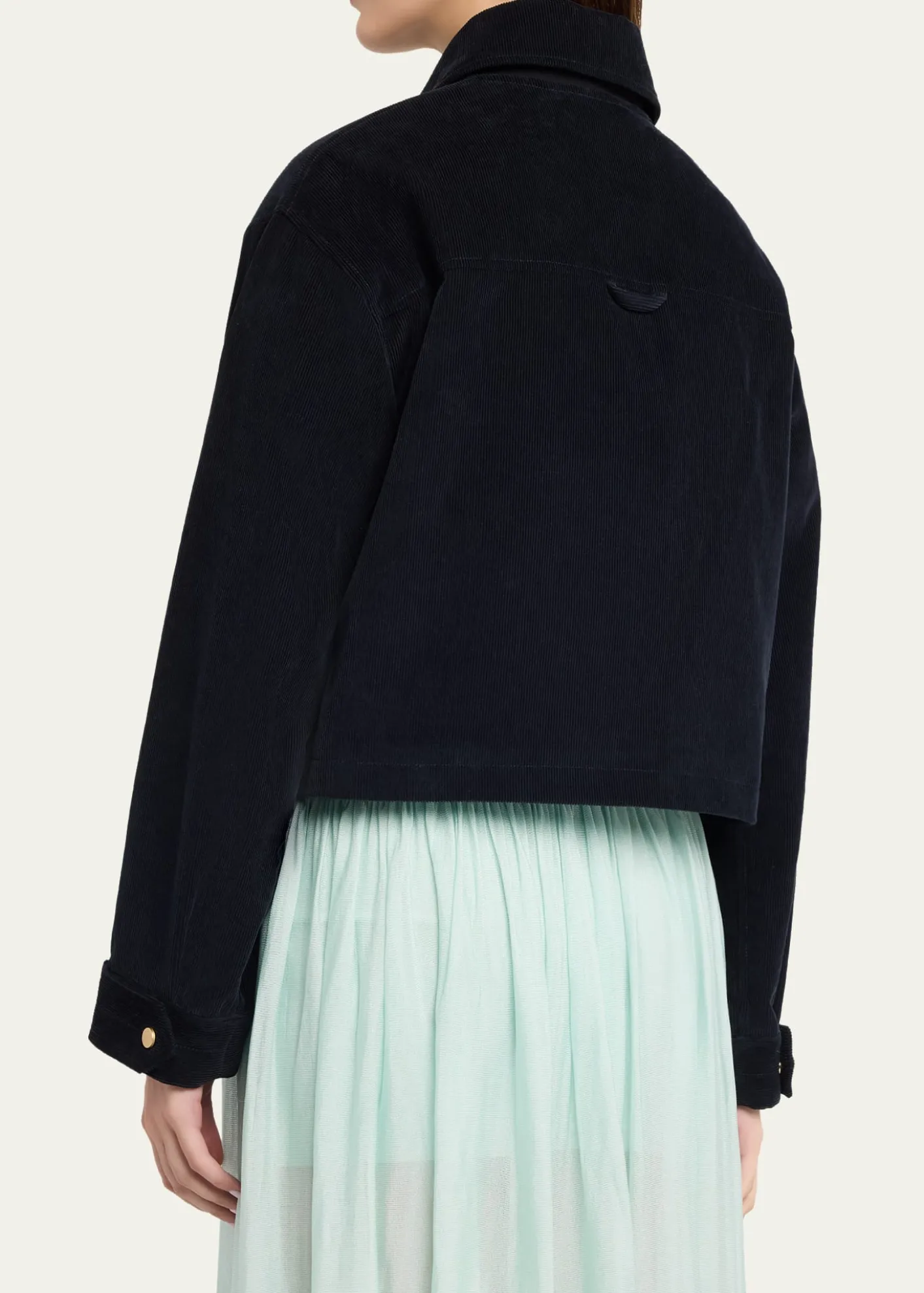 MARIA MCMANUSCropped Snap-Front Velvet Jacket