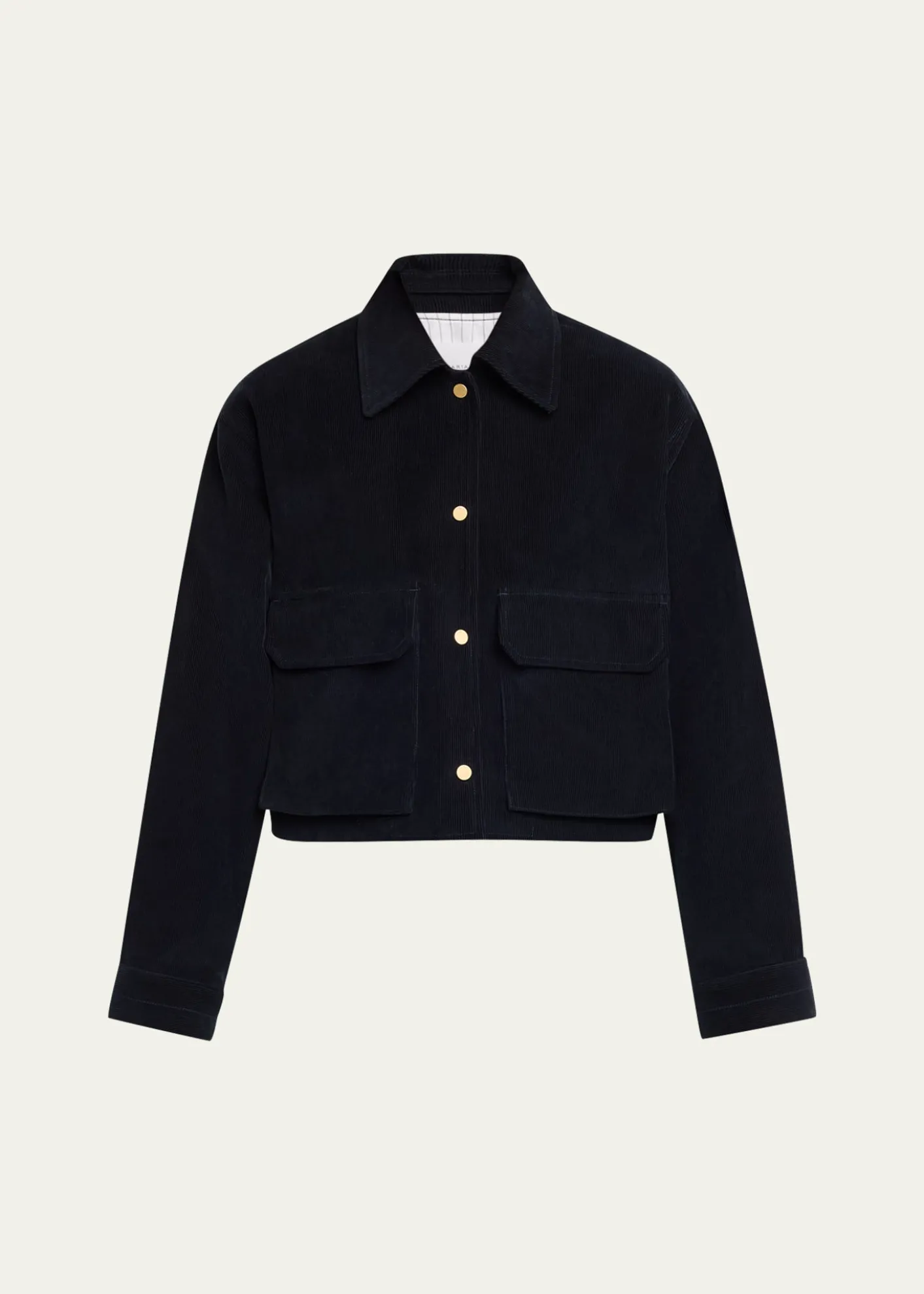 MARIA MCMANUSCropped Snap-Front Velvet Jacket
