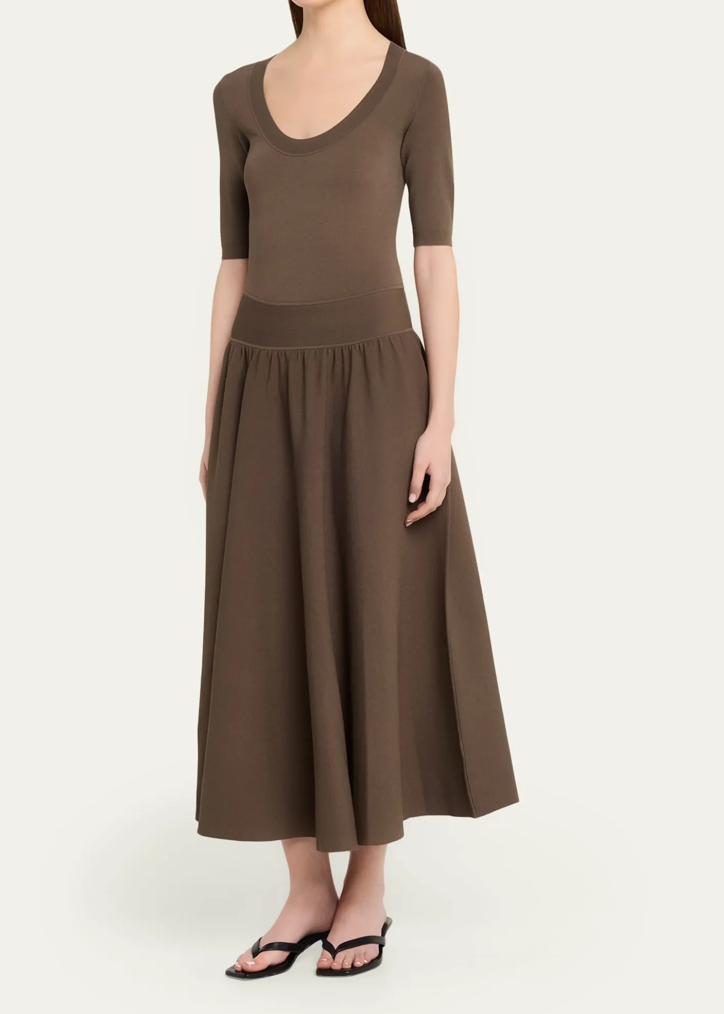 MARIA MCMANUSDouble Keyhole Knit Midi Dress