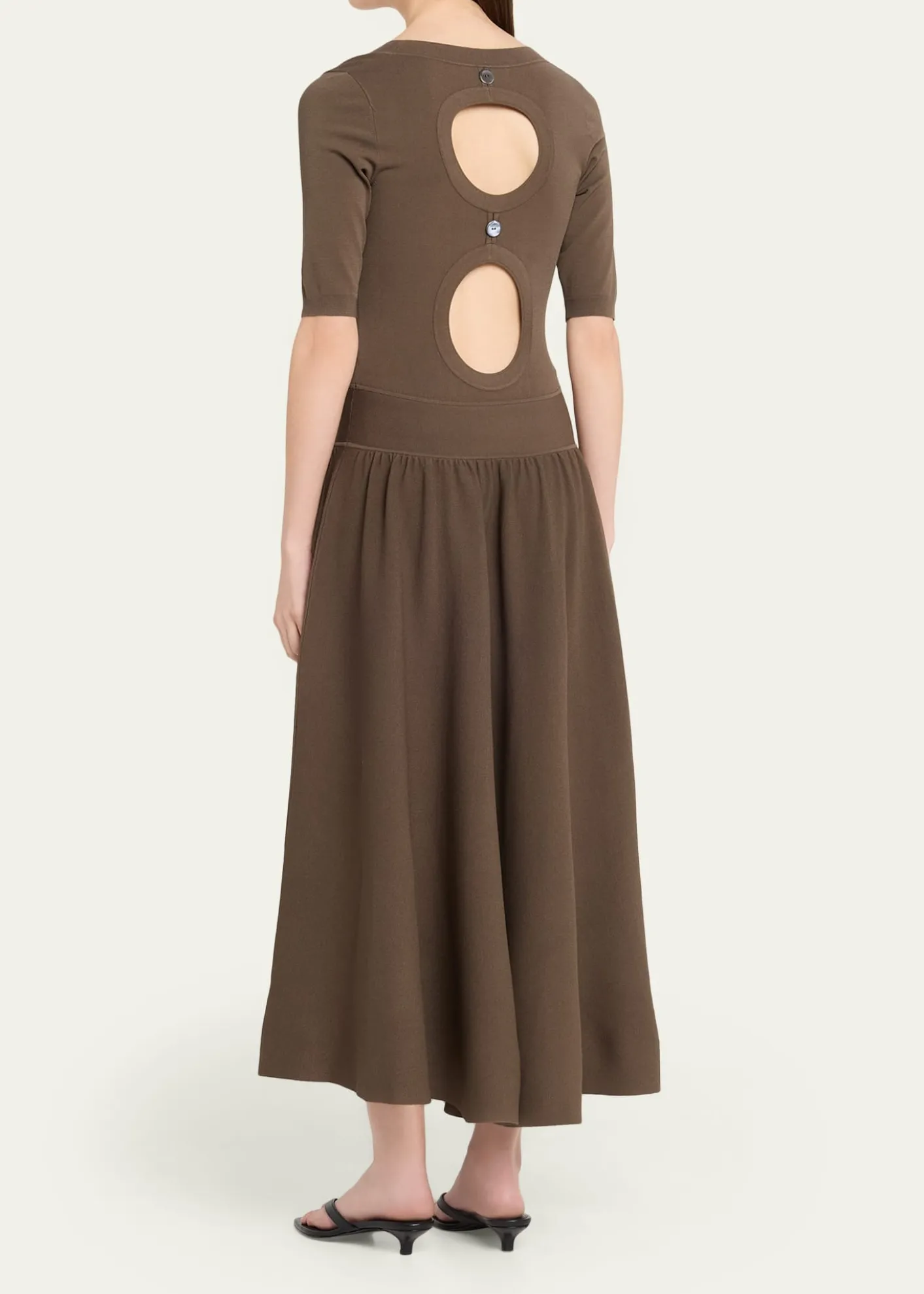 MARIA MCMANUSDouble Keyhole Knit Midi Dress