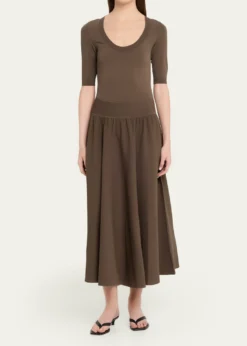 MARIA MCMANUSDouble Keyhole Knit Midi Dress