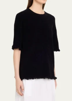 MARIA MCMANUSDrop-Shoulder Frayed Short-Sleeve T-Shirt