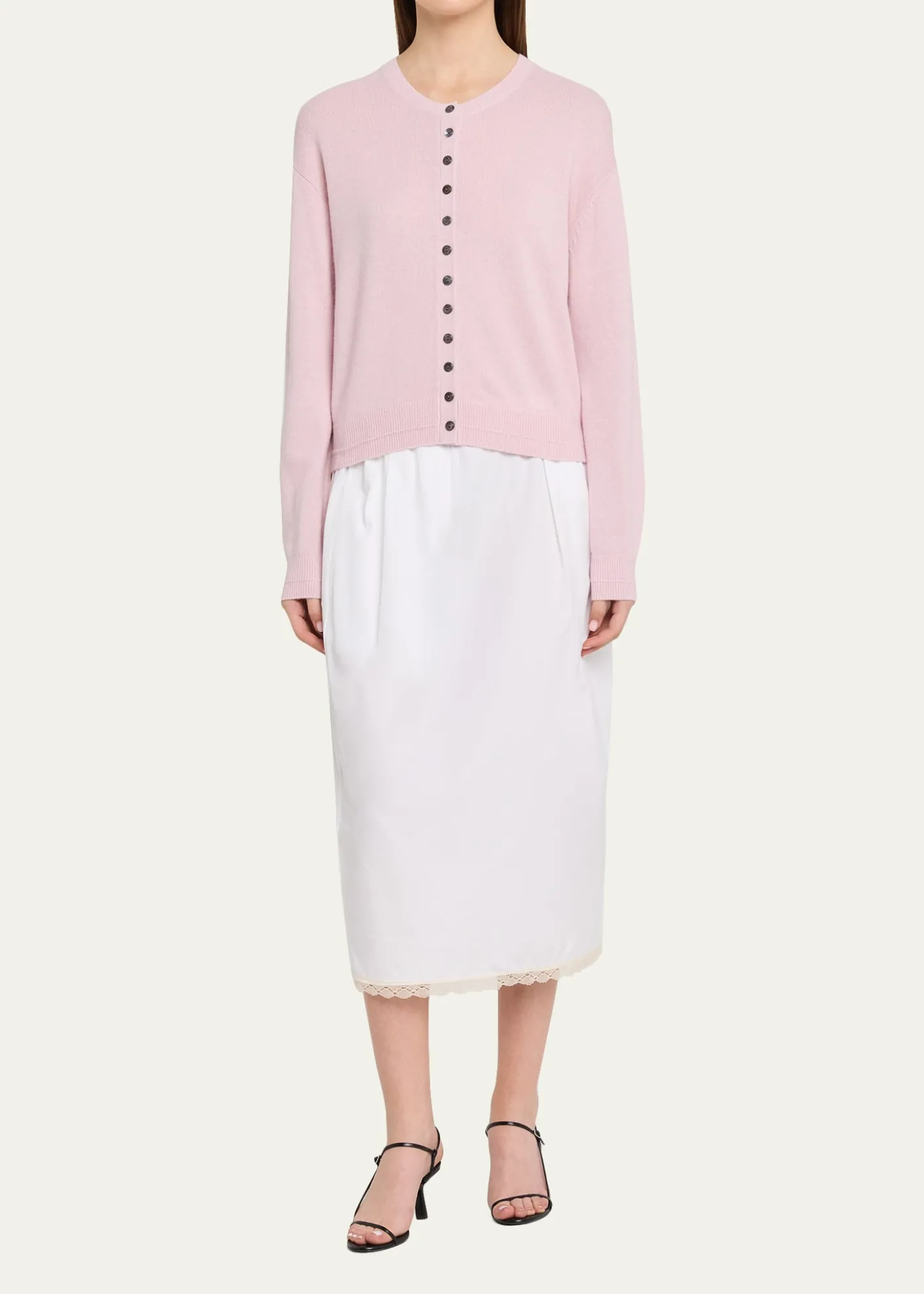 MARIA MCMANUSLace-Trim Midi Tulip Skirt