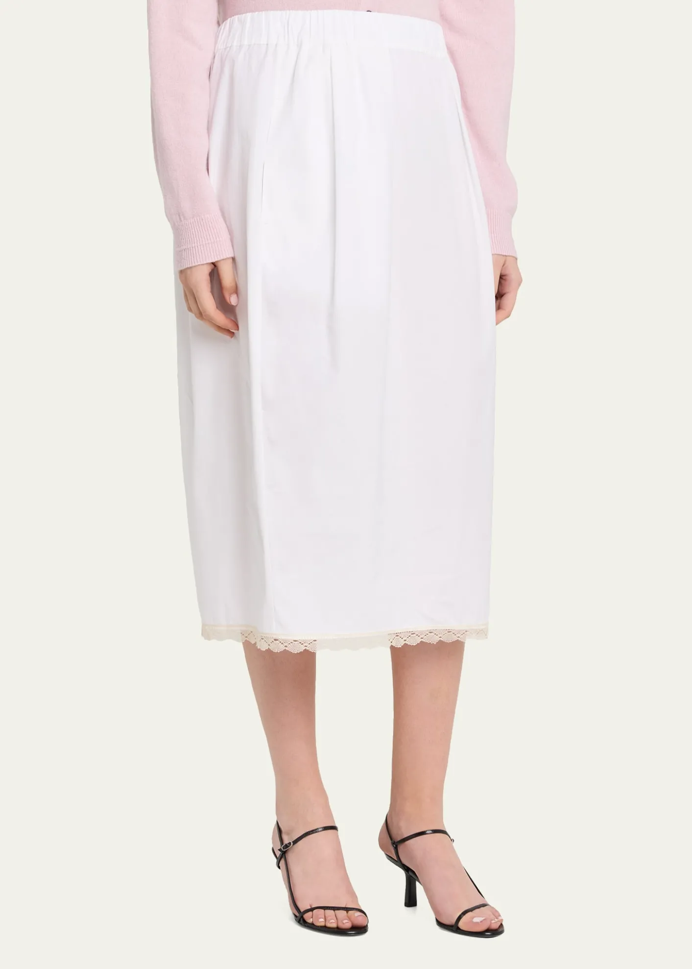 MARIA MCMANUSLace-Trim Midi Tulip Skirt