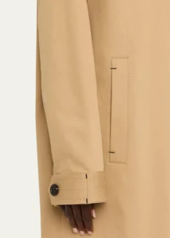 MARIA MCMANUSLeather-Collar A-Line Long Swing Coat