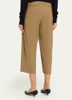 MARIA MCMANUSPleated Wide-Leg Crop Pull-On Trousers