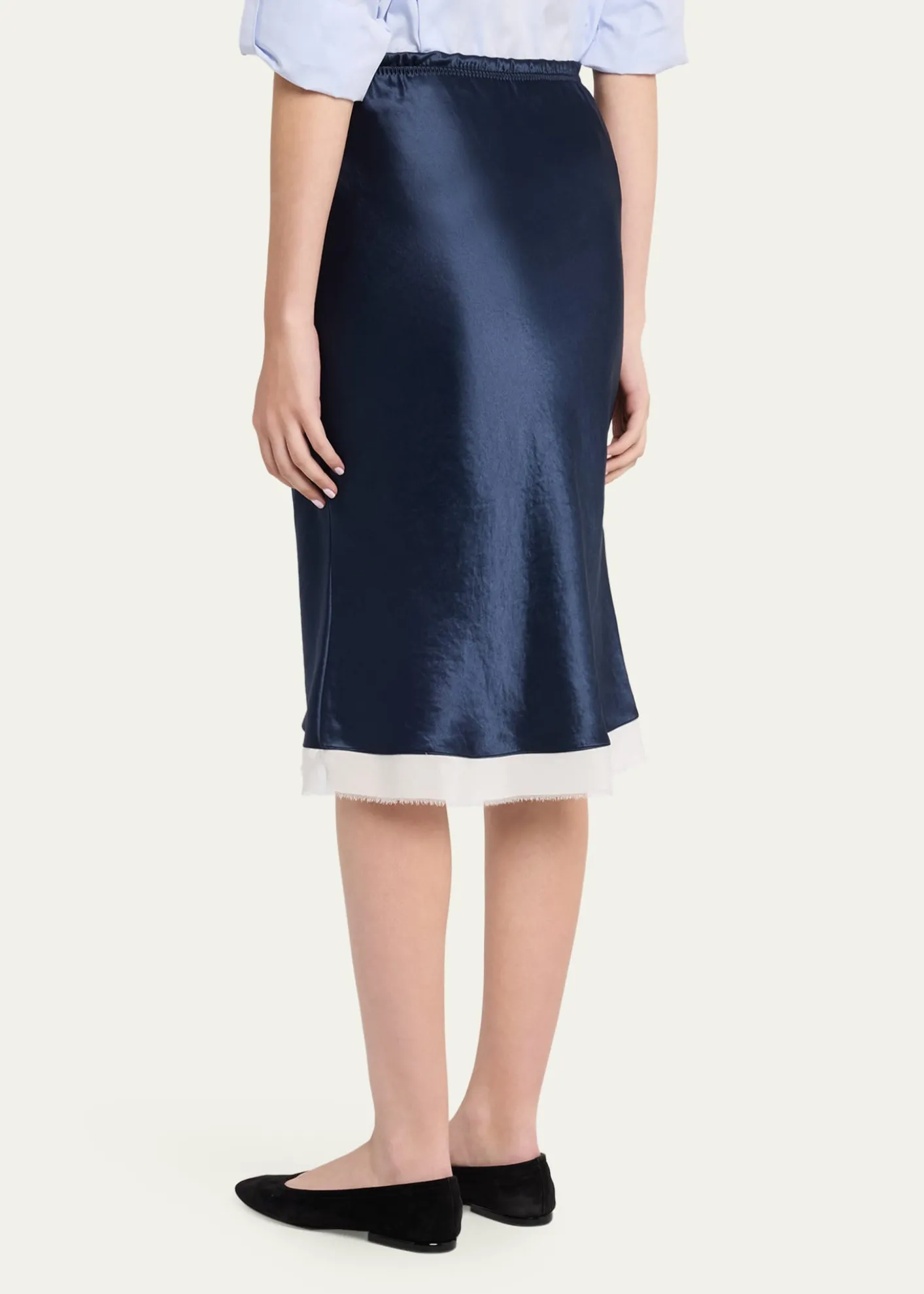 MARIA MCMANUSRibbon-Trim Bias Satin Midi Skirt