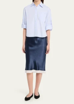 MARIA MCMANUSRibbon-Trim Bias Satin Midi Skirt