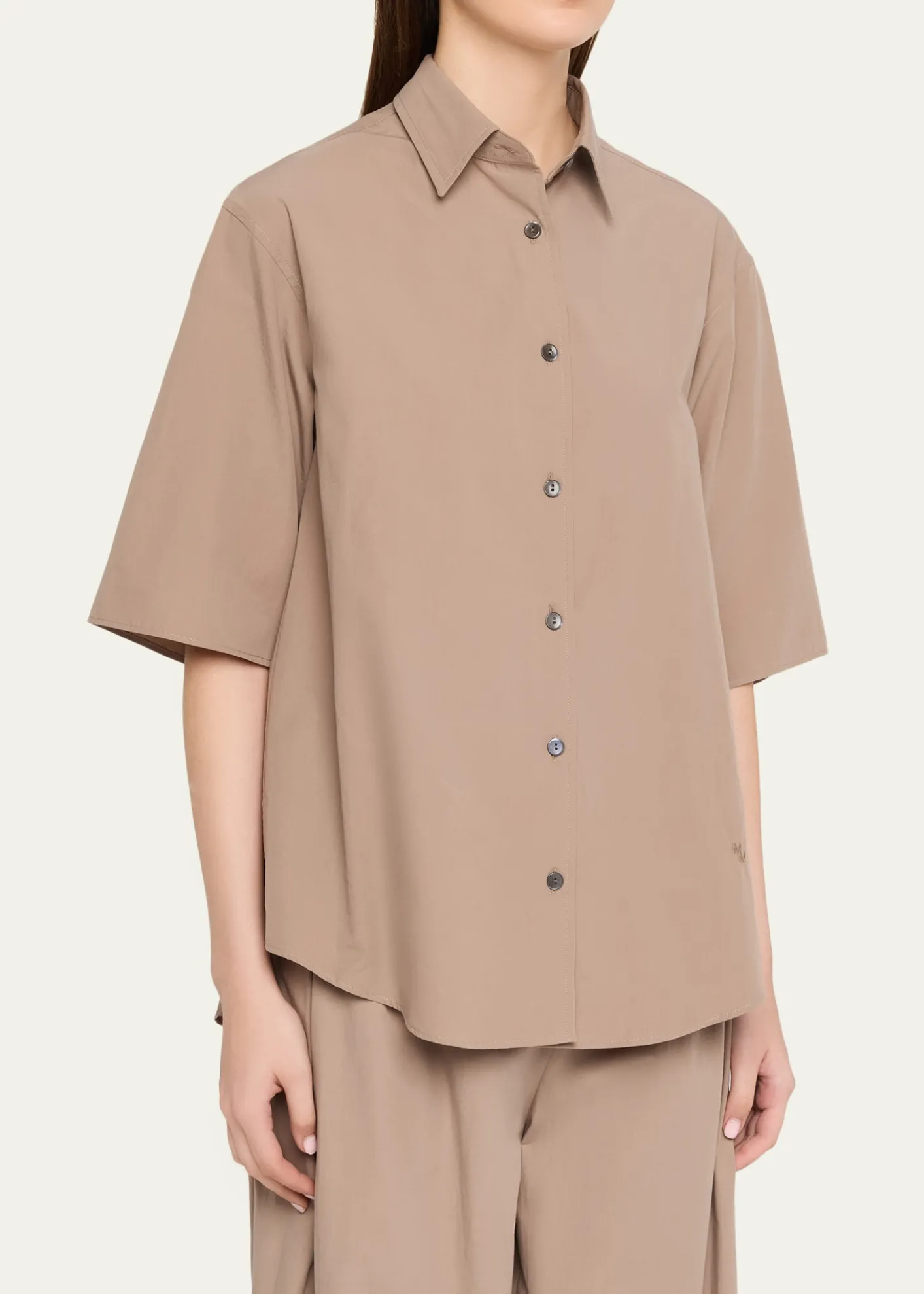 MARIA MCMANUSShort-Sleeve Cotton Tunic Shirt