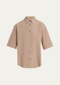 MARIA MCMANUSShort-Sleeve Cotton Tunic Shirt