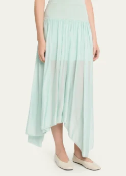 MARIA MCMANUSWave Sheer Knit Asymmetric Midi Skirt