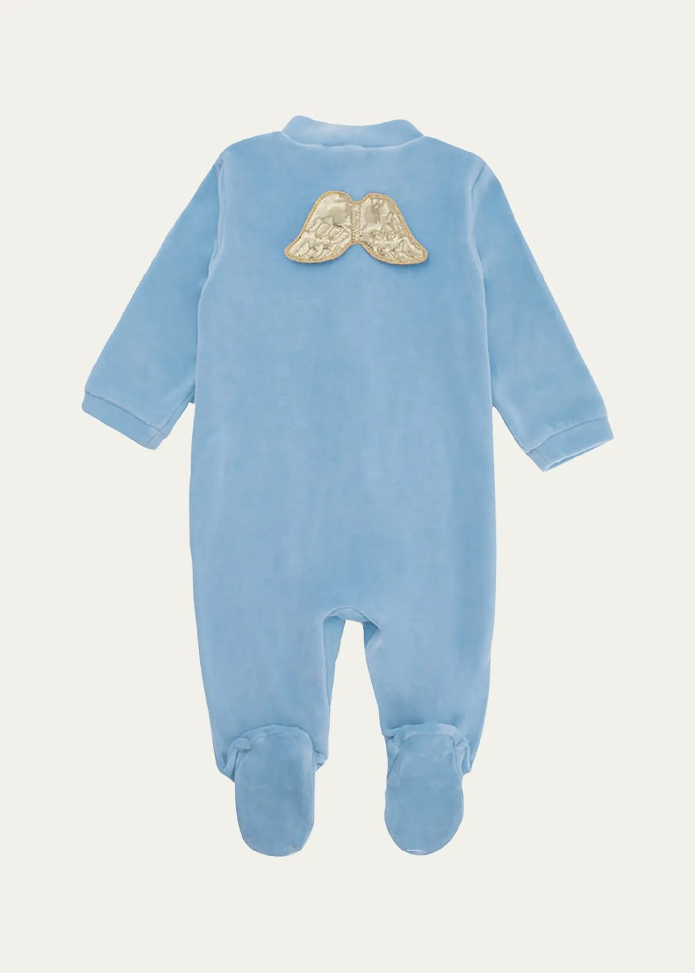 Marie ChantalGirl's Velour Golden Angel Wing Footie Pajamas, Size Newborn-18M