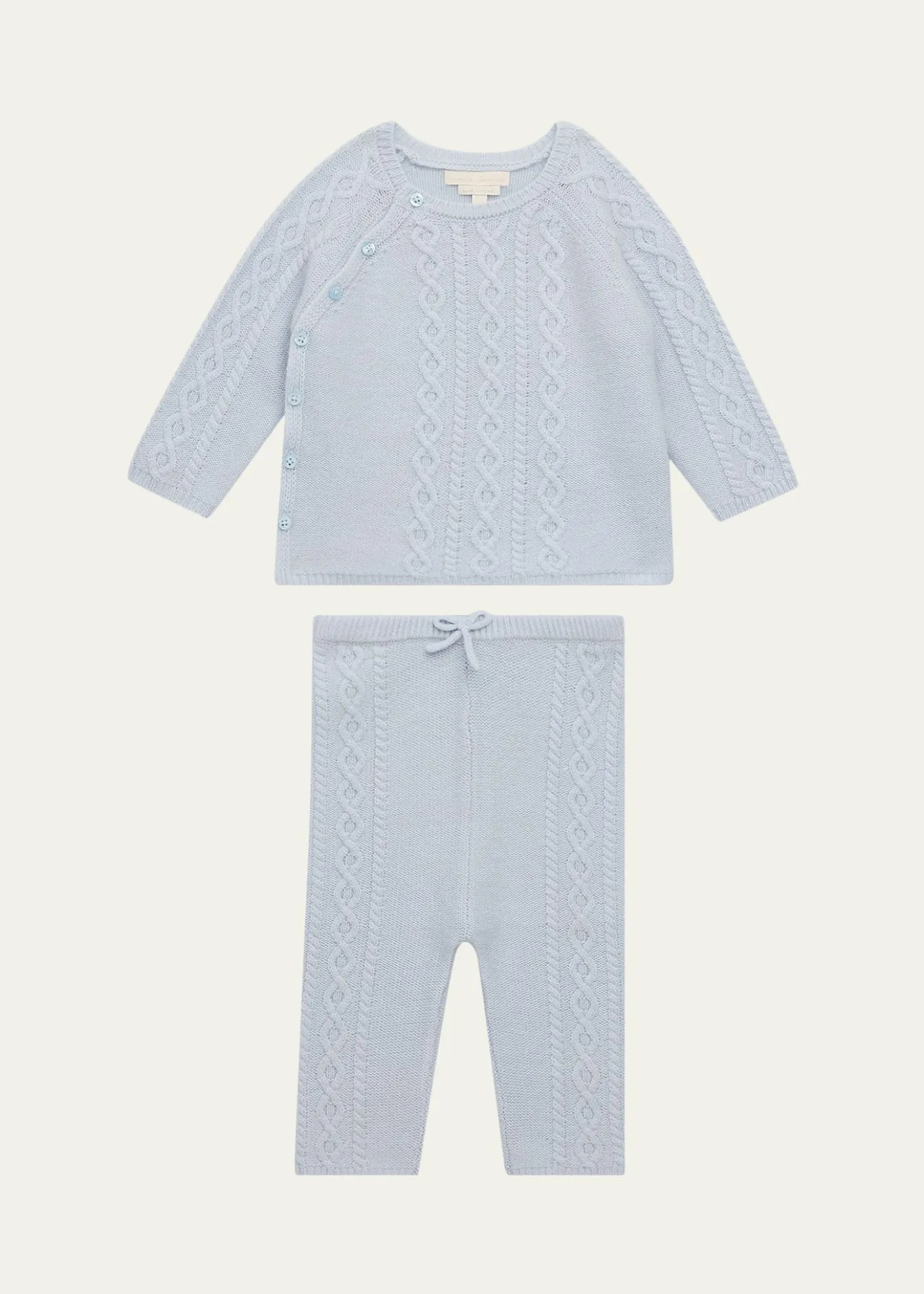Marie ChantalBowen Cable-Knit Cardigan & Leggings Set, Size 3M-24M