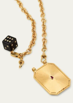 Marie LichtenbergDragon Scapular and Ebony Dado Pendants on Rosa Classic Chain Necklace