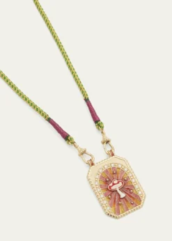 Marie Lichtenberg18k Yellow Gold Diamond Mushroom Cord Necklace