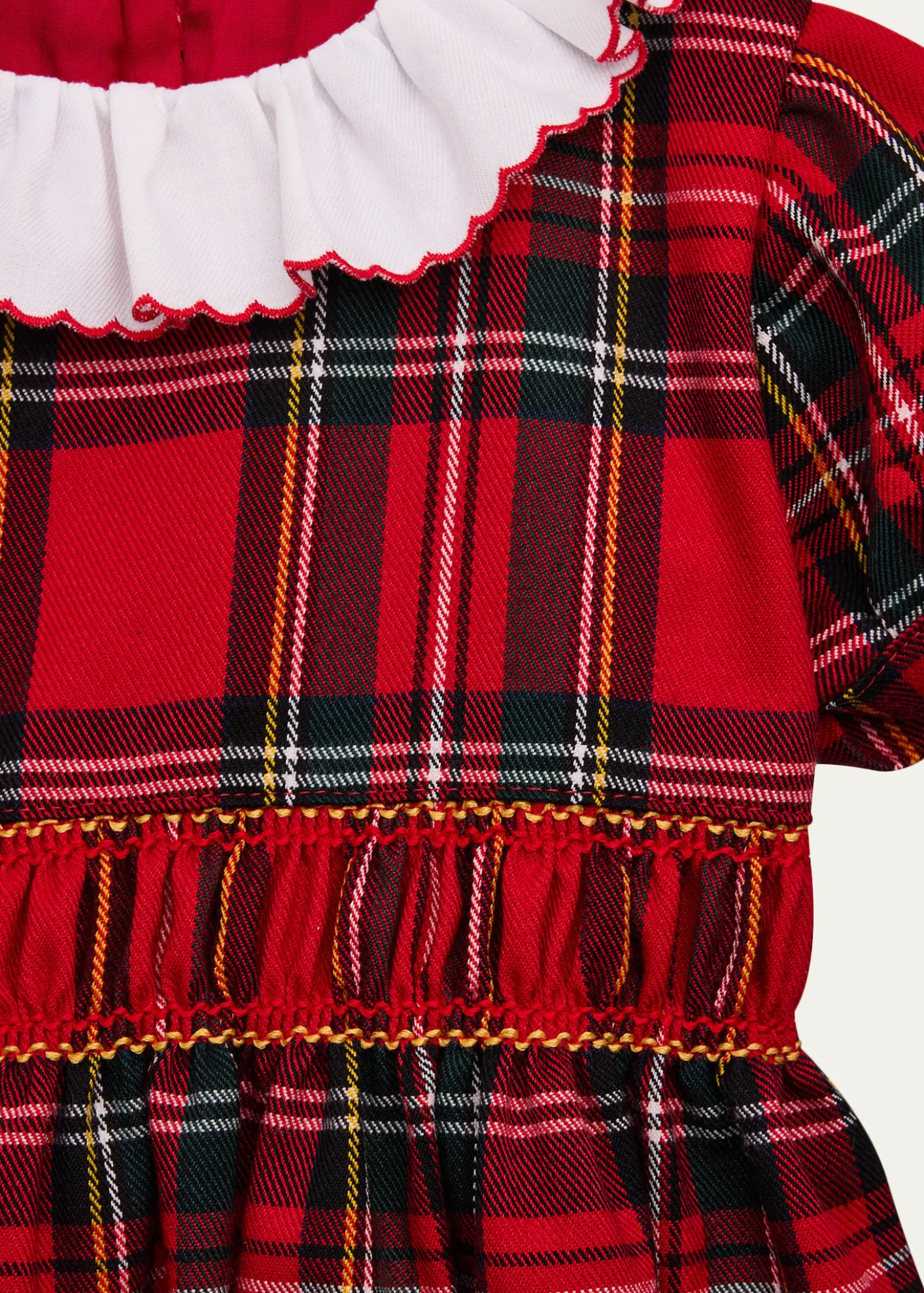 Mariella FerrariGirl's Smocked Cotton Plaid Dress, Size 4-12