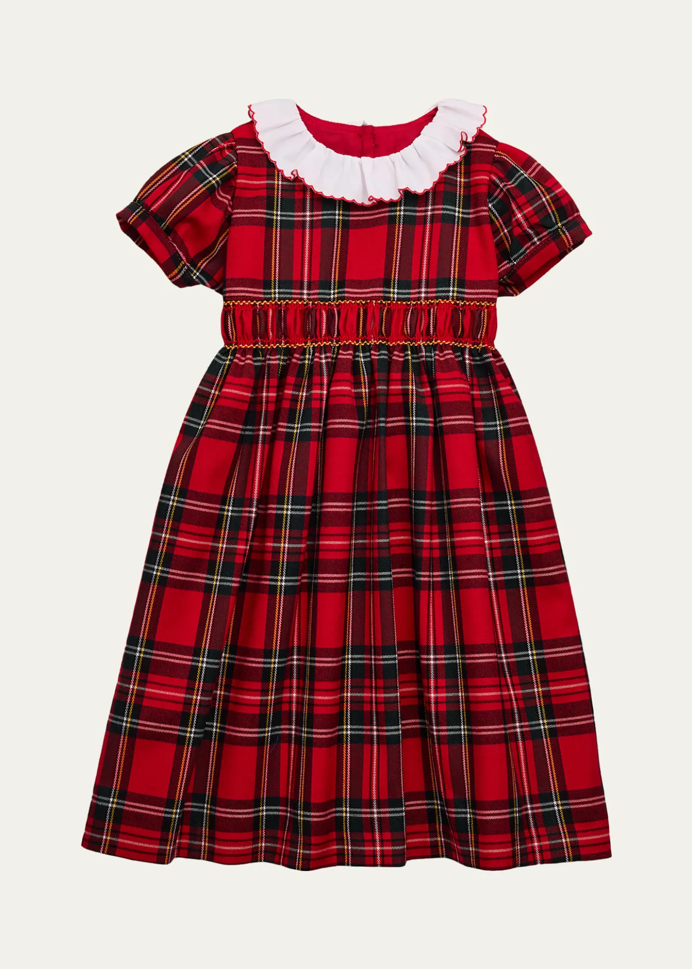 Mariella FerrariGirl's Smocked Cotton Plaid Dress, Size 4-12