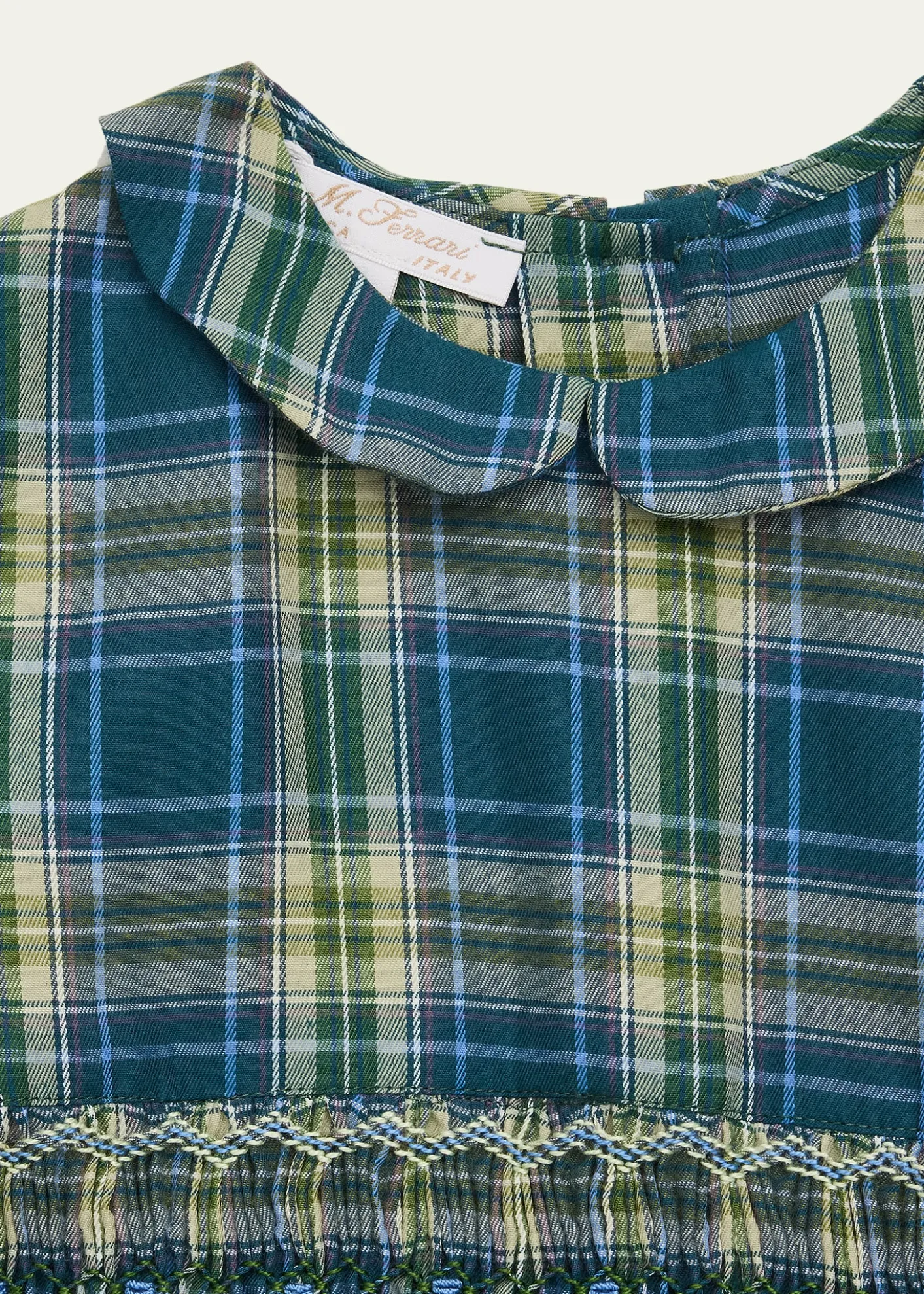 Mariella FerrariGirl's Smocked Cotton Plaid Dress, Size 3-12