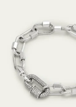 Marla AaronSterling Silver Babylock Bracelet with 14K White Gold All Stone Chubby Babylock