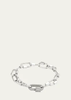 Marla AaronSterling Silver Babylock Bracelet with 14K White Gold All Stone Chubby Babylock
