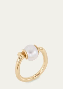 Marla AaronPearl Trundle Lock Ring in 18K Yellow Gold