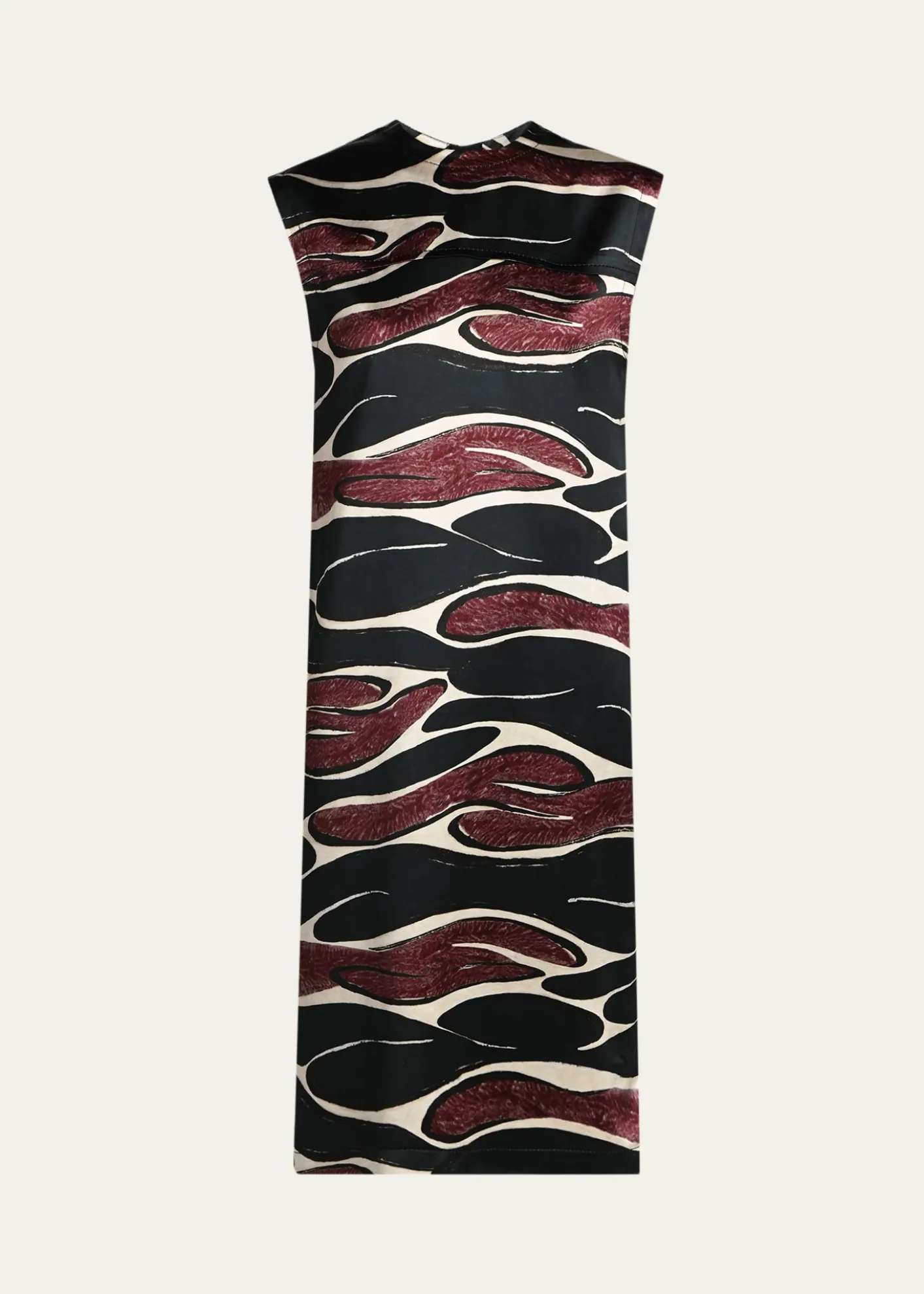 MarniAbstract Wave Sleeveless Midi Dress