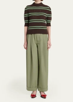 MarniCashmere Perforated Striped Sweater
