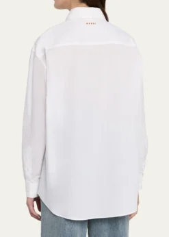 MarniD-Ring Strap Cotton Poplin Button-Down Shirt