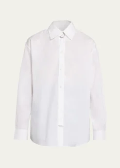 MarniD-Ring Strap Cotton Poplin Button-Down Shirt