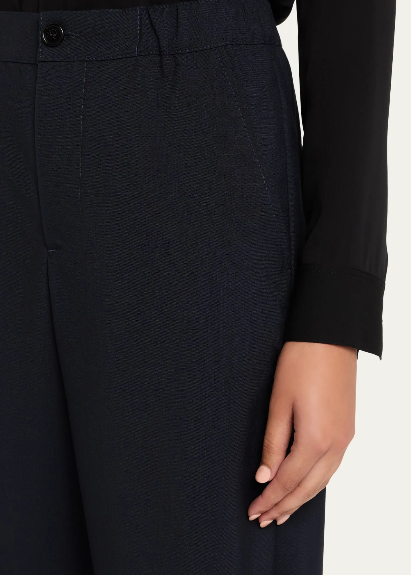 MarniElastic Waistband Straight-Leg Trousers
