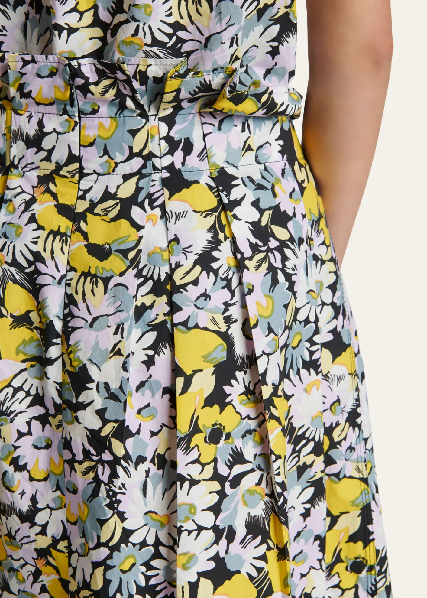 MarniFloral Cotton Midi Skirt
