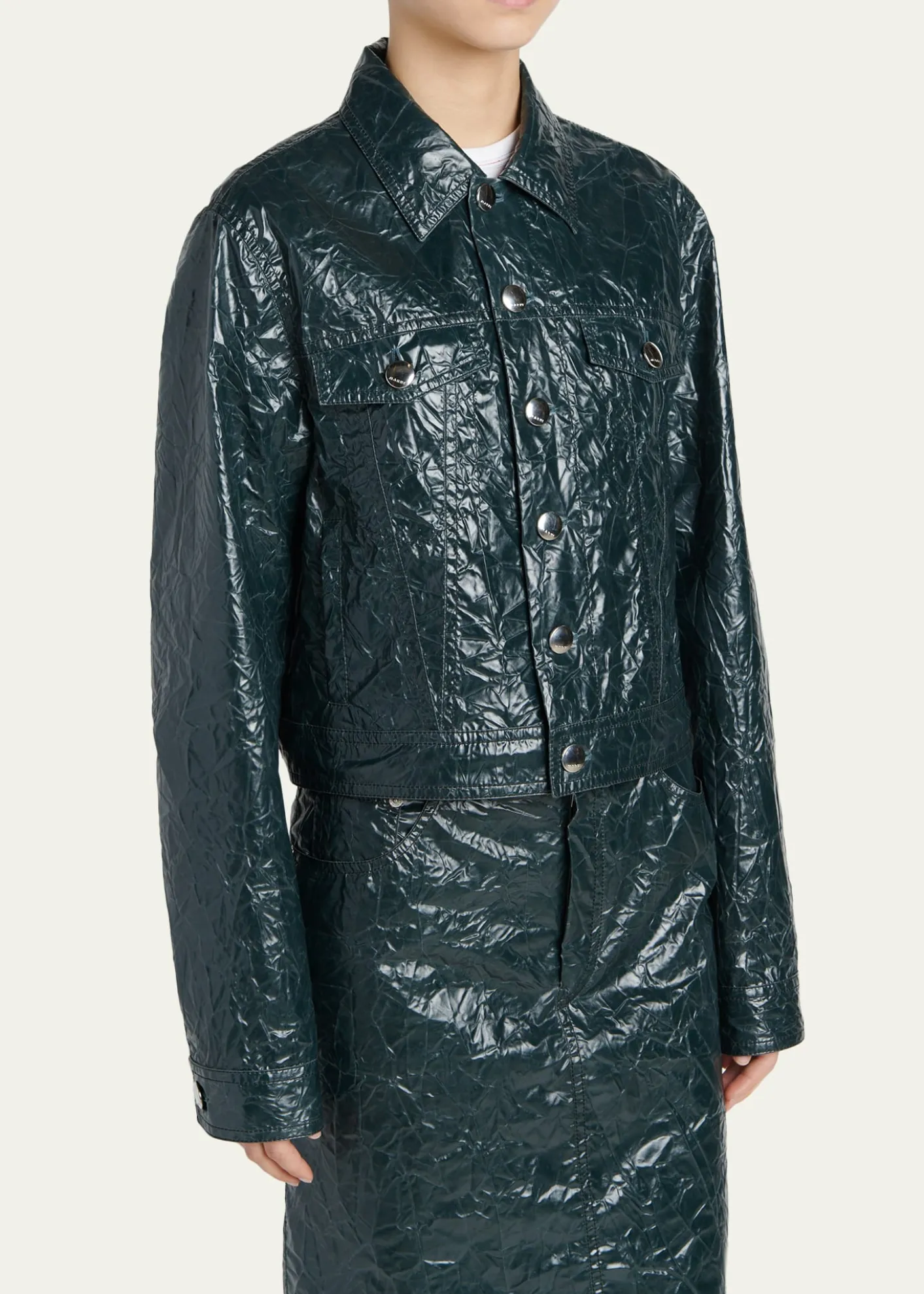 MarniGlossy Crinkled Jacker