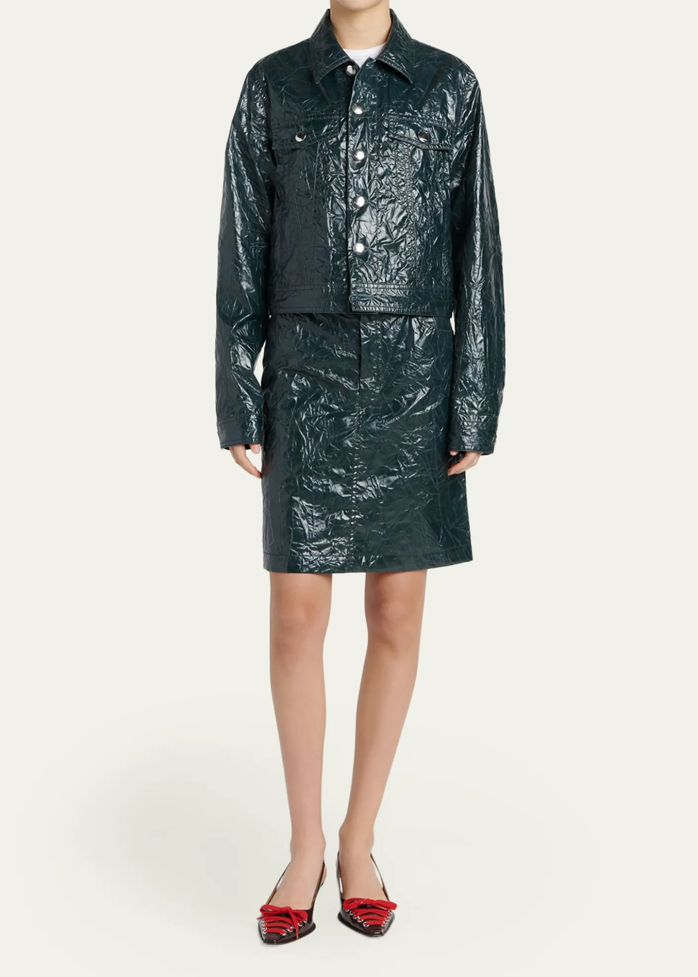 MarniGlossy Crinkled Jacker