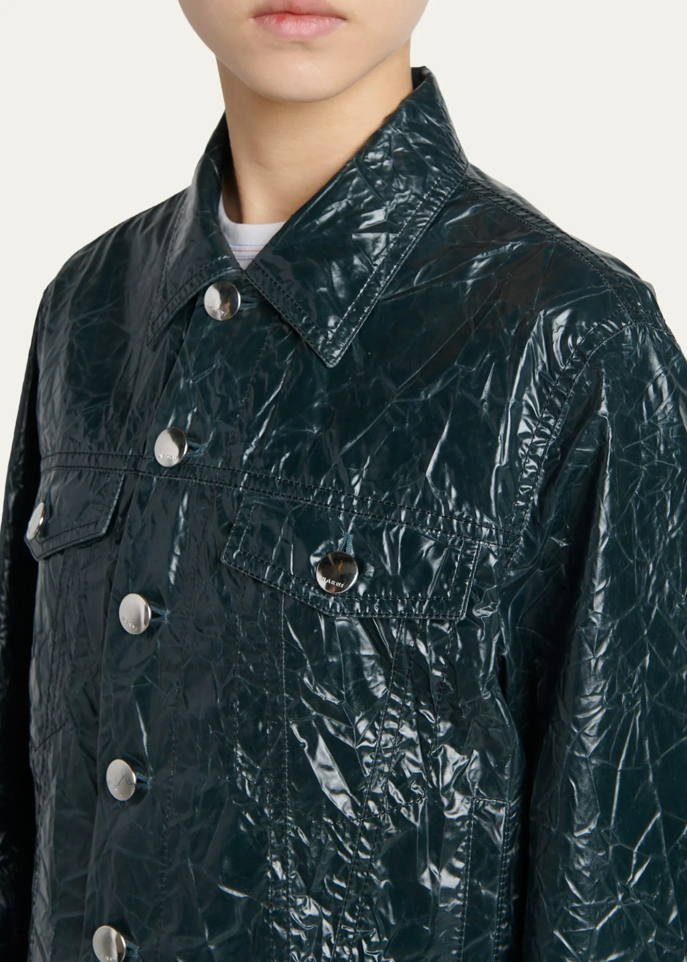 MarniGlossy Crinkled Jacker