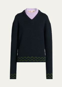 MarniLayered Wool Sweater