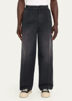 MarniMen's Faded Denim Wide-Leg Pants