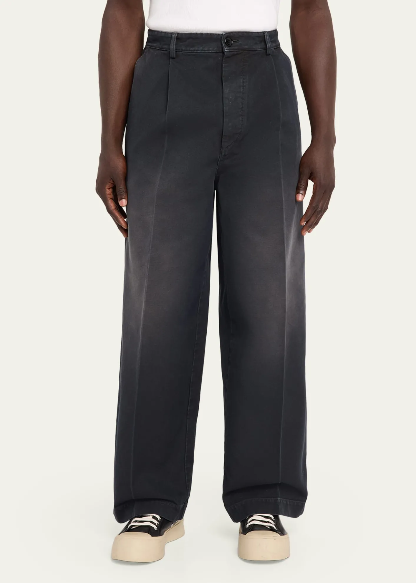 MarniMen's Faded Denim Wide-Leg Pants