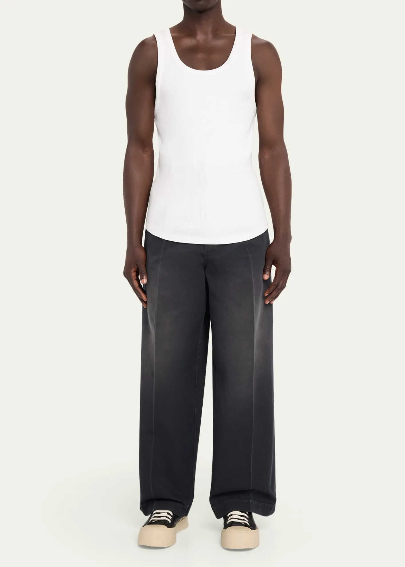 MarniMen's Faded Denim Wide-Leg Pants
