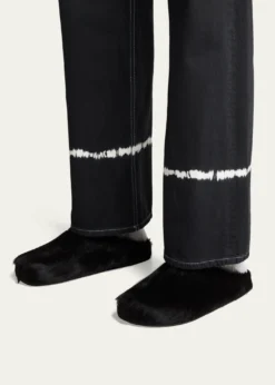 MarniMen's Fussbett Calf Hair Sabot Mules