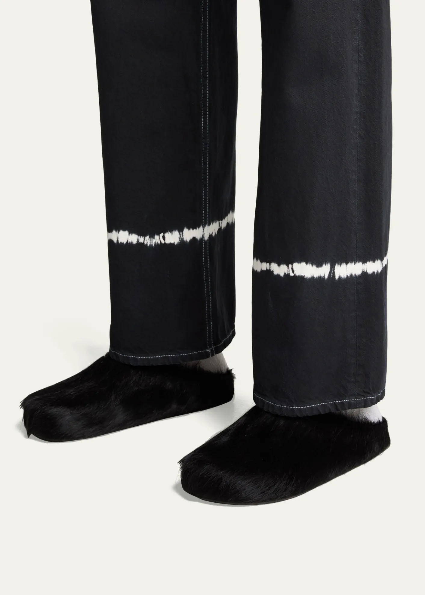 MarniMen's Fussbett Calf Hair Sabot Mules