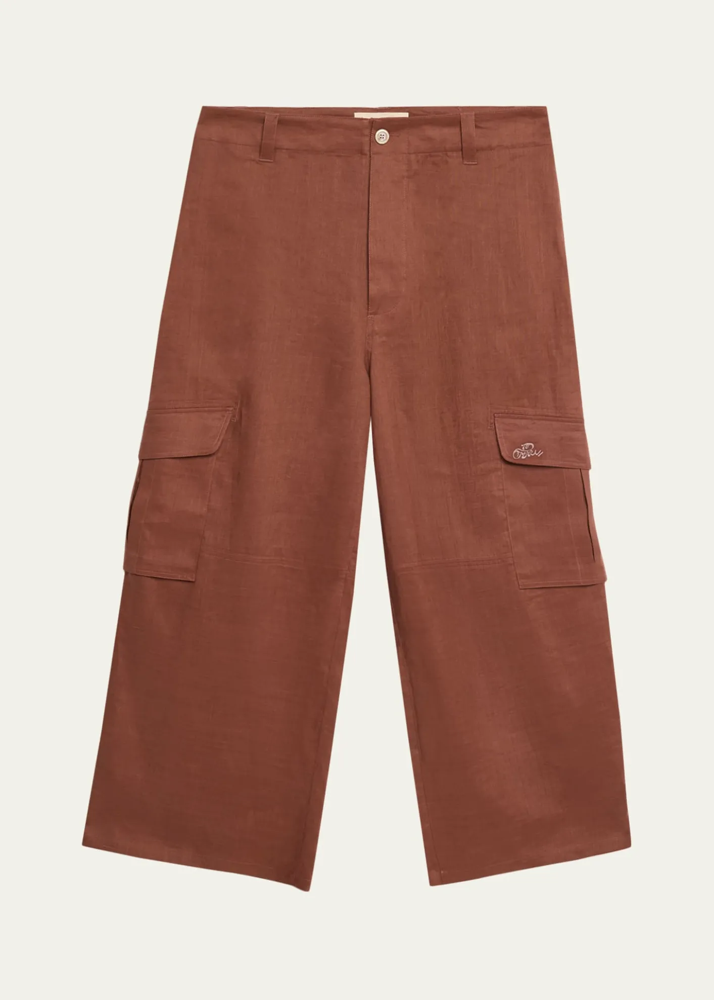 MarniMen's Linen Wide-Leg Cargo Pants